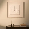 Bílý abstraktní obraz Kave Home Gadir 80 x 80 cm -fv-interier-25
