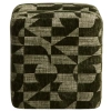Zelený vzorovaný puf Kave Home Nedilo 45 x 45 cm
