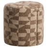 Hnědý  vzorovaný puf Kave Home Nedilo Ø45 cm