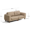 Hnědá třímístná pohovka Kave Home Vera 230 cm s ořechovou podnoží