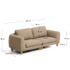 Hnědá třímístná pohovka Kave Home Vera 230 cm s dubovou podnoží