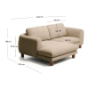 Hnědá čalouněná rohová pohovka Kave Home Vera 232 cm s ořechovou podnoží, levá