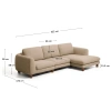 Hnědá čalouněná rohová pohovka Kave Home Vera 322 cm s ořechovou podnoží, pravá