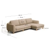 Hnědá čalouněná rohová pohovka Kave Home Vera 322 cm s dubovou podnoží, pravá
