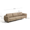 Hnědá třímístná pohovka Kave Home Vera 320 cm s ořechovou podnoží