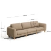 Hnědá třímístná pohovka Kave Home Vera 320 cm s dubovou podnoží