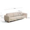 Béžová třímístná pohovka Kave Home Vera 320 cm s dubovou podnoží