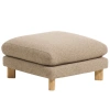 Hnědá podnožka Kave Home Vera 80 x 80 cm s dubovou podnoží