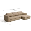 Hnědá čalouněná rohová pohovka Kave Home Vera 322 cm, pravá