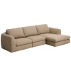 Hnědá čalouněná rohová pohovka Kave Home Vera 322 cm, pravá