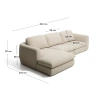 Béžová čalouněná rohová pohovka Kave Home Vera 322 cm, levá