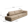 Hnědá čalouněná čtyřmístná pohovka Kave Home Vera 325 cm, levá