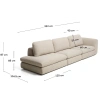 Béžová čalouněná čtyřmístná pohovka Kave Home Vera 325 cm, levá