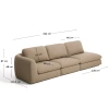 Hnědá čalouněná čtyřmístná pohovka Kave Home Vera 325 cm, pravá