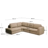 Hnědá čalouněná rohová pohovka Kave Home Vera 330 cm, levá