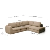 Hnědá čalouněná rohová pohovka Kave Home Vera 330 cm, pravá