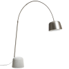 Stříbrno - bílá stojací lampa Kave Home Arnolia 196 cm