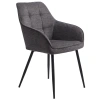 Šedá čalouněná jídelní židle Unique Furniture Nolan