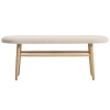 Béžová čalouněná dubová lavice Kave Home Helda 122 cm
