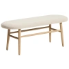 Béžová čalouněná dubová lavice Kave Home Helda 122 cm