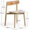 Dřevěná jídelní židle Kave Home Evera s čalouněným sedákem
