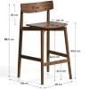 Hnědá dřevěná barová židle Kave Home Evera 66 cm s opěradlem