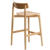 Dřevěná barová židle Kave Home Evera 66 cm s opěradlem