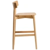 Dřevěná barová židle Kave Home Evera 66 cm s opěradlem