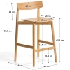 Dřevěná barová židle Kave Home Evera 66 cm s opěradlem