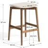 Hnědá dřevěná barová židle Kave Home Evera 67 cm s čalouněným sedákem