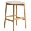 Dřevěná barová židle Kave Home Evera 67 cm s čalouněným sedákem