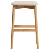 Dřevěná barová židle Kave Home Evera 67 cm s čalouněným sedákem