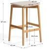Dřevěná barová židle Kave Home Evera 67 cm s čalouněným sedákem