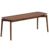 Hnědá dřevěná lavice Kave Home Evera 120 cm