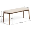 Hnědá dřevěná lavice Kave Home Evera 122 cm s čalouněým sedákem -fv-interier-25