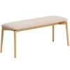 Dřevěná lavice Kave Home Evera 122 cm s čalouněým sedákem