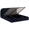 Královsky modrá sametová dvoulůžková postel MICADONI Murada II. 180 x 200 cm