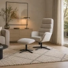 Krémové bouclé otočné křeslo Unique Furniture Sifton s podnožkou -fv-interier-25