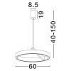 Černé kovové závěsné LED světlo Nova Luce Adaliz 60 cm