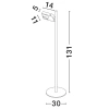 Bílá kovová stojací LED lampa Nova Luce Kedros 131 cm