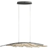 Šedohnědé skleněné závěsné LED světlo Nova Luce Amado 104 cm
