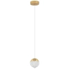 Zlaté skleněné závěsné LED světlo Nova Luce Alicia 12 cm