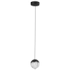 Černé skleněné závěsné LED světlo Nova Luce Alicia 12 cm