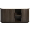 Tmavá dubová komoda Unique Furniture Enna 165 x 45 cm s keramickou deskou