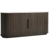 Tmavá dubová komoda Unique Furniture Enna 165 x 45 cm s keramickou deskou