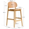 Dubová barová židle Kave Home Ludara 66 cm