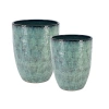 Set dvou zelených keramických zahrdních květináčů Bizzotto Sawan Ø30/43 cm