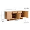 Dubová komoda Kave Home Norlen 195 x 45 cm