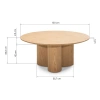 Dubový konferenční stolek Naora ⌀100 cm