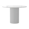Bílý jídelní stůl Malena ⌀110 cm s mramorovým dekorem